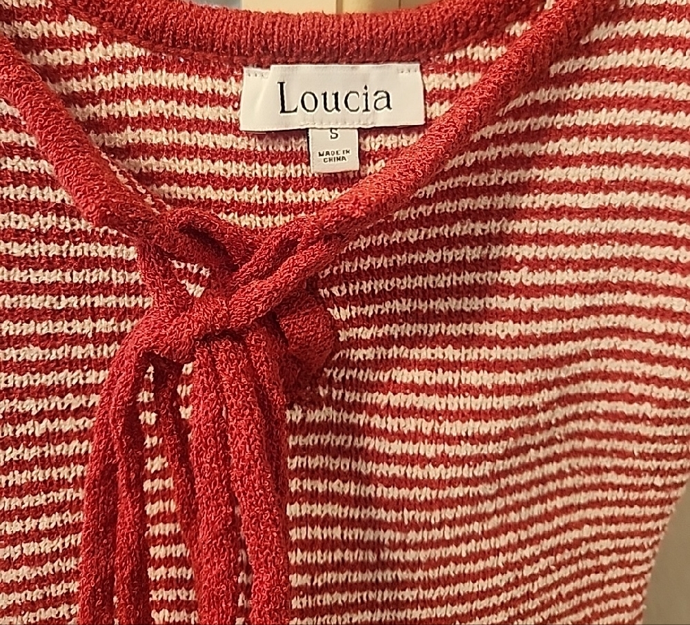 Lucia Red and White Striped Knit Tank Top - Picture 2 of 5